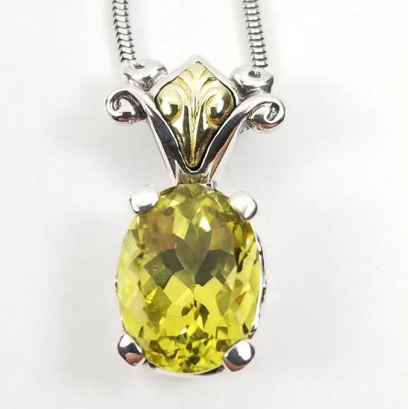 Ann King Jewelry - Sterling/14k Fairy Tale 10 ct Limon Quartz Pendant